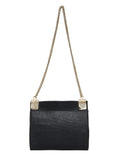 Black Leatherette Sling Bag For Women